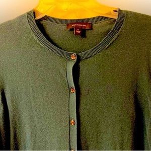 Ann Taylor Cardigan Dark Green XL